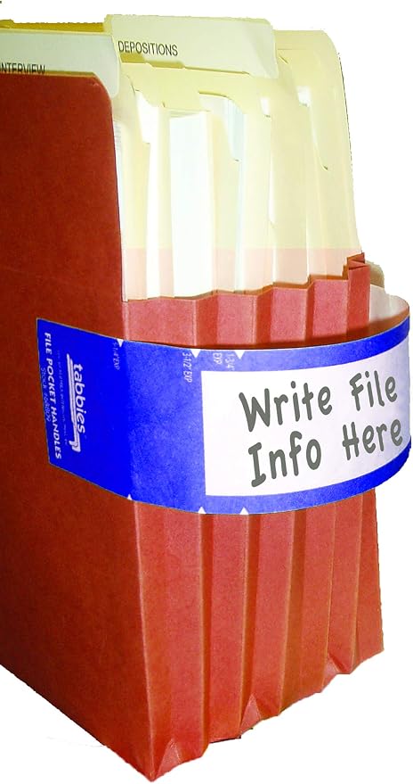 Tabbies File Pocket Handles, 9.63 X 2, Dark Blue/White, 12 Sheets/Pack - Image 4