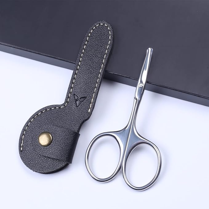 YOUYISI 3.75" Nose Hair Scissors, Round Tip Small Facial Mustache Scissors - Image 7