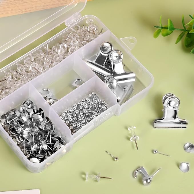 310 Pcs Silver Push Pins Set, Thumb Tacks Decorative Push Pins - Image 4