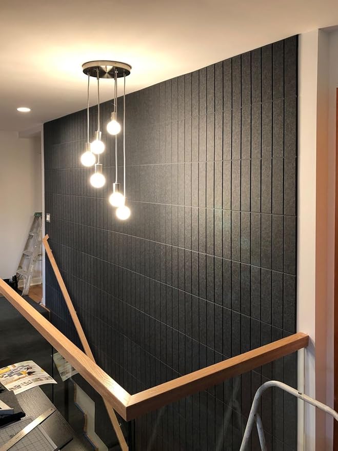 Large Cork Board Alternative - 24-Pack Felt Wall Tiles with Safe Removable Adhesive Tabs, Cork Wall Tiles Bulletin Board Home Office Essentials - Gray Black-DeskLoop Office