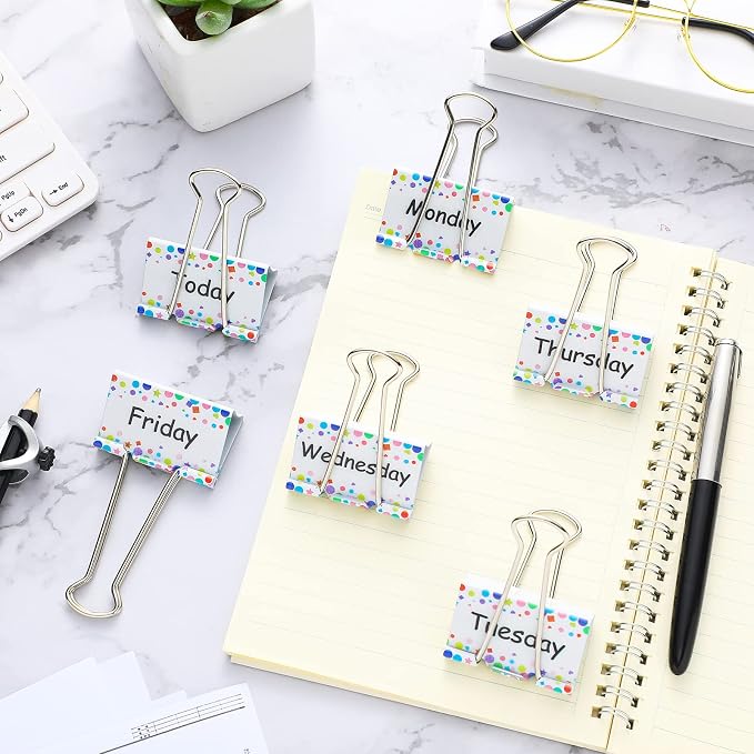 Tenare 6 Pieces Teacher Essentials Large Binder Clips 2 Inches Teacher Binder - Image 3