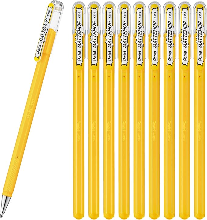 Pentel Matte Hop Yellow Color Ballpoint Pen by PentelofAmerica