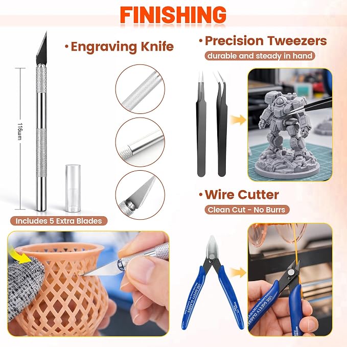 50pcs 3D Printer Tool Kit & Accessories – Nozzle Cleaning Tools, Wire Cutter - Image 7