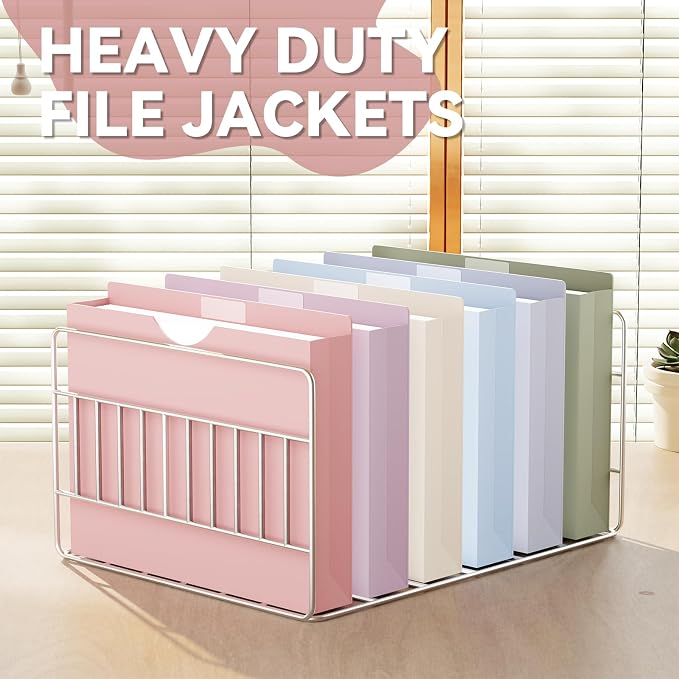 Plastic File Jackets Letter Size, Upgrade Color, 12 Pack Manilla Pocket Folders - Image 5
