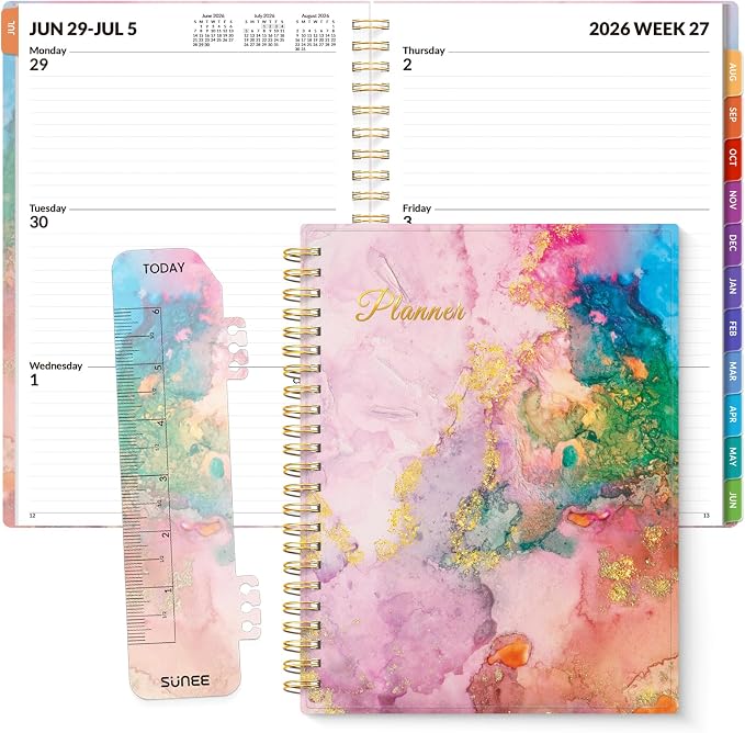 SUNEE Academic Planner 2026-2027 – Weekly & Monthly Planner, July 2026 to June by SUNEE