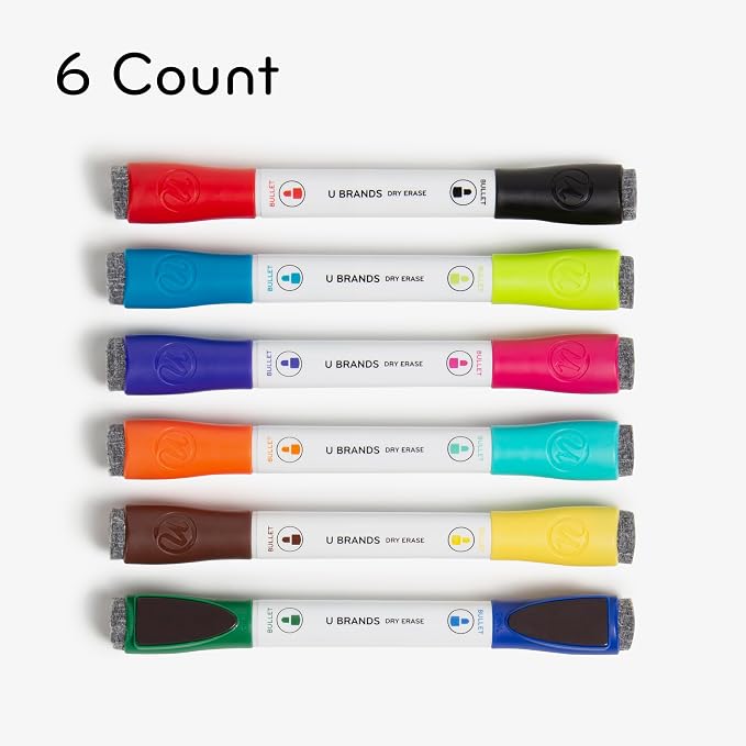 U Brands Dry Erase Markers, Double Ended Whiteboard Markers, Medium Bullet Tip - Image 2