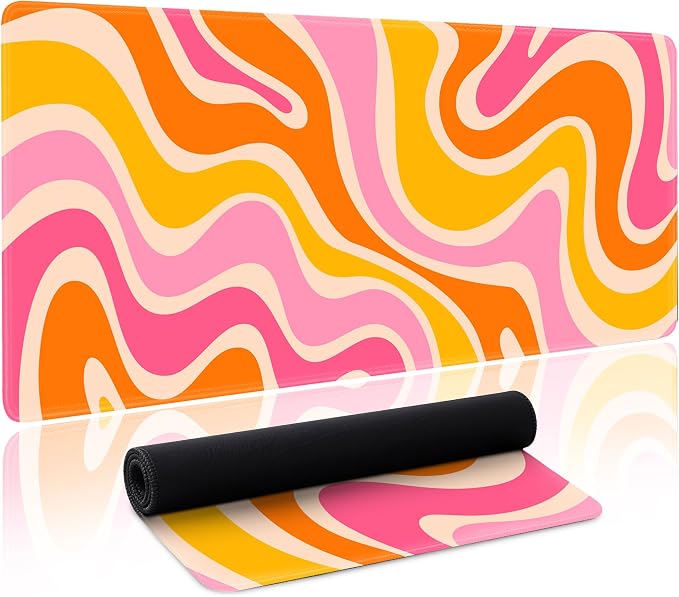 Boho XL Mouse Pad Large Desk Mat Extended Keyboard Mouse Pad Abstract Mousepad by Unknown