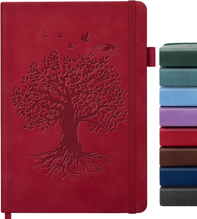 Lined Journal Notebook for Women Men, A5 Hardcover Leather Journals for Writing by ALKALO