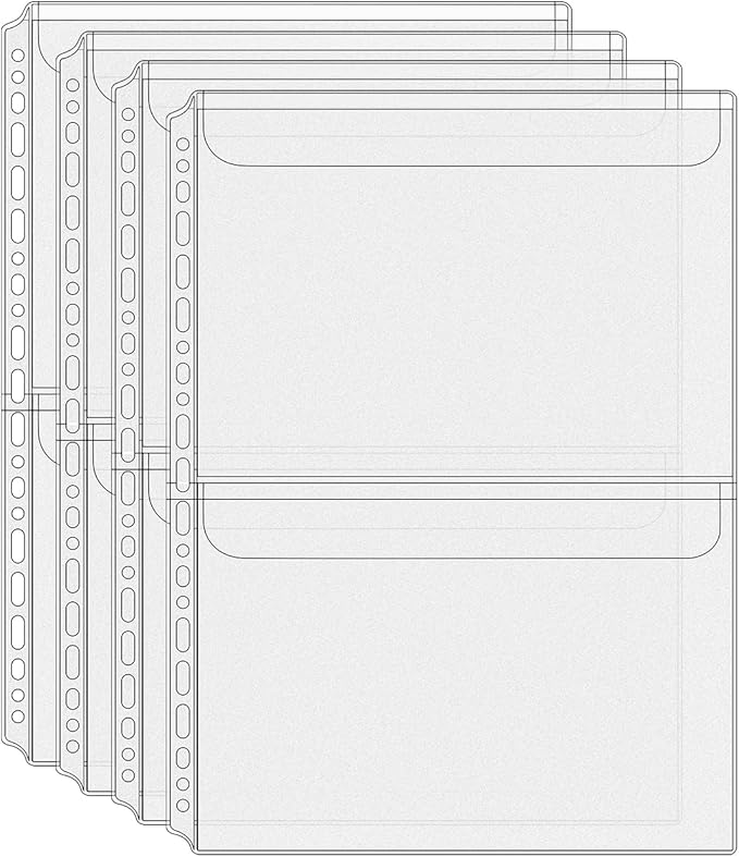 Mogoostry A4 Binder Pockets Zipperless Cash Envelopes 2 Pocket Binder Sleeves by MoGuShiYe