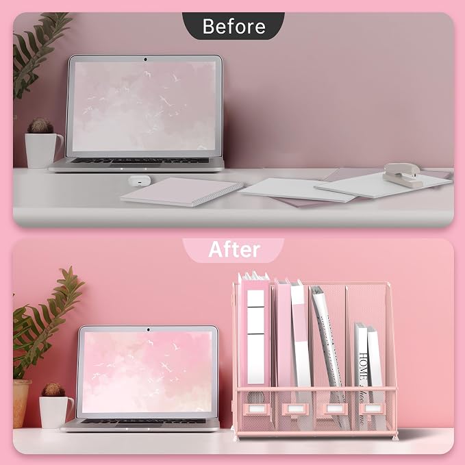 SUPEASY Magazine File Holder Desk Organizer, Metal Binder Holder - Image 5