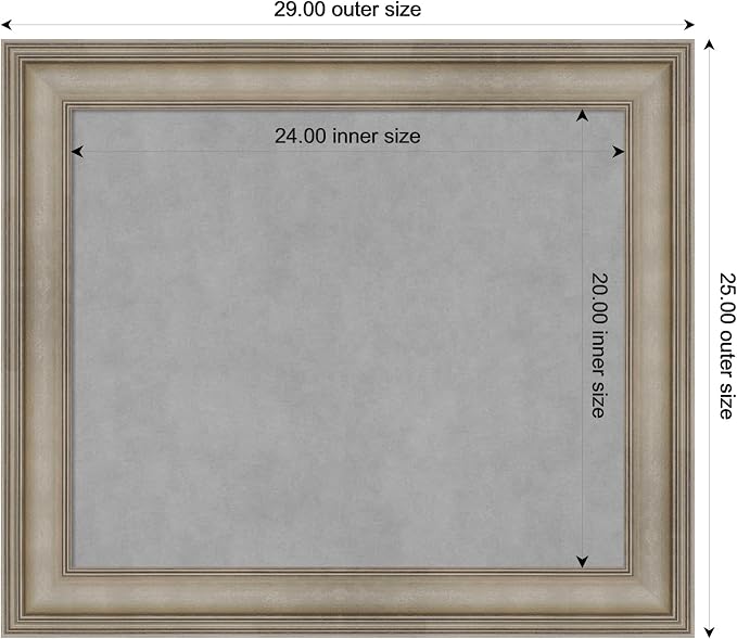 Amanti Art Silver Framed Magnetic Board 25x29 Medium Vision Board - Image 3