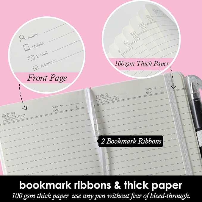 NIRMIRO Small Notebook Pocket Size Journal 3.7" x 5.7", 3 Pack, 408 Pages - Image 3
