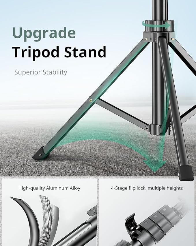 SENSYNE 62" Phone Tripod for iPhone, Extendable Selfie Stick Tripod Stand - Image 3