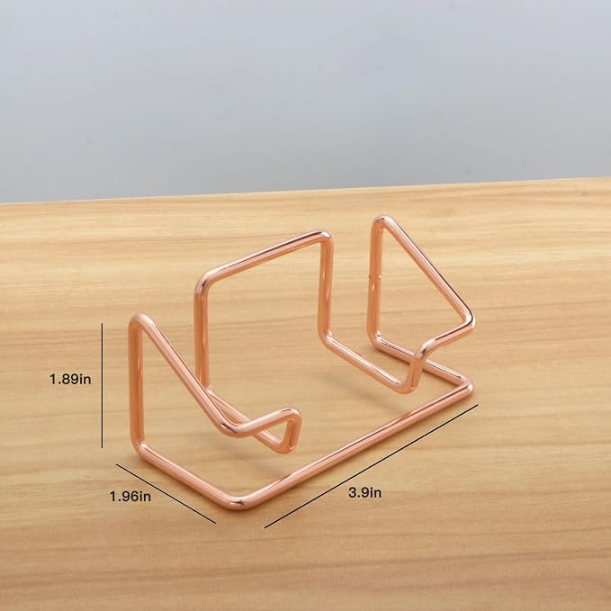 2 Pack Minimalist Metal Business Card Holder, Simple Wire Frame Desktop - Image 2