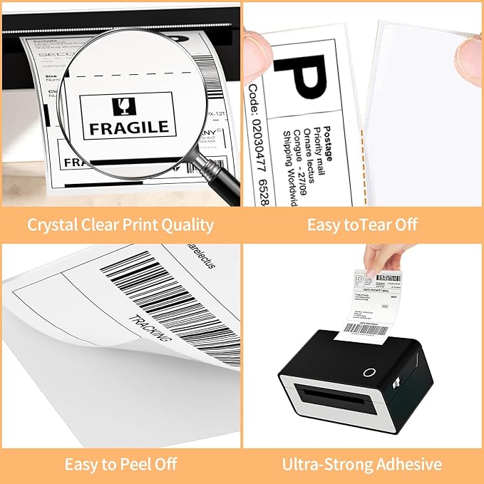 2 Rolls 4" x 6" Direct Thermal Printer Label, 250 Labels/Roll, Total 500 - Image 4