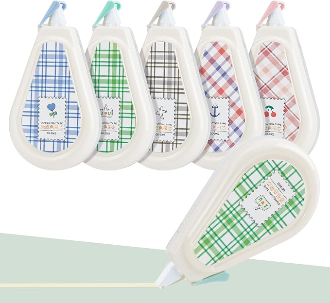 Temiary 5 Pcs Aesthetic Beige Correction Tape, Smooth Glide Quick Dry Tapes by Temiary