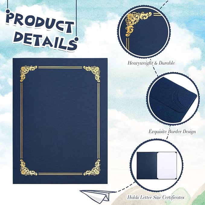 Fainne 80 Pieces Certificate Holders Diploma Holders Document Holder - Image 3
