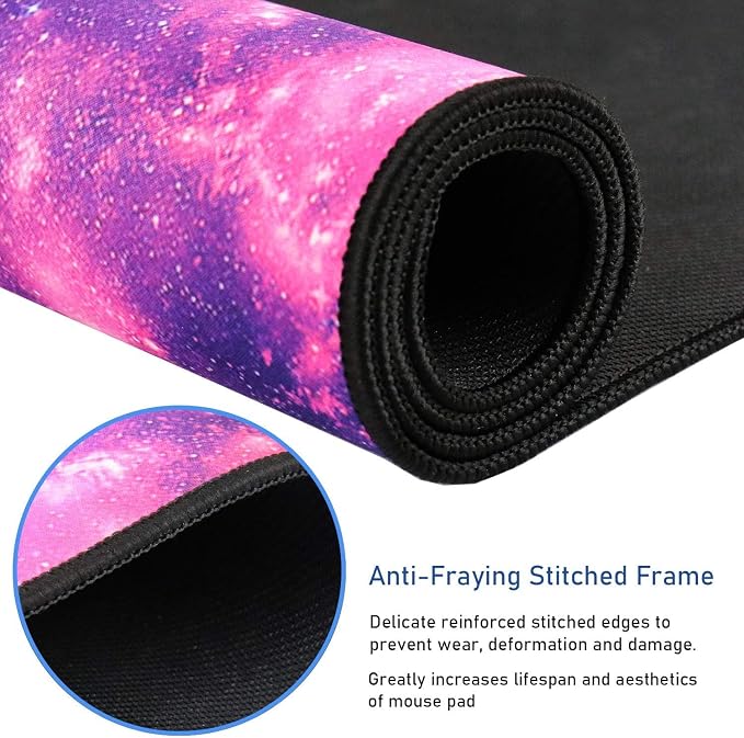 Gaming Mouse Pad with Stitched Edges, Durable Non-Slip Natural Rubber Base - Image 2
