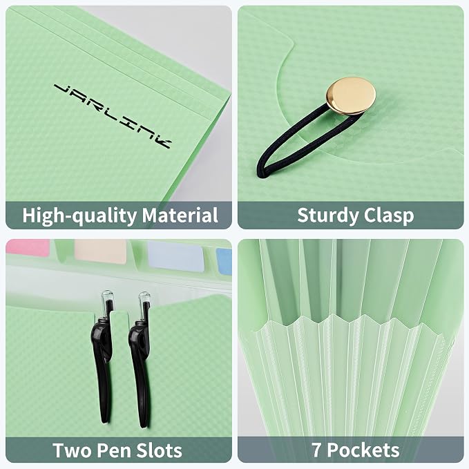 JARLINK 7 Pockets Expanding File Folder, A4 Size Accordion File Folders - Image 7