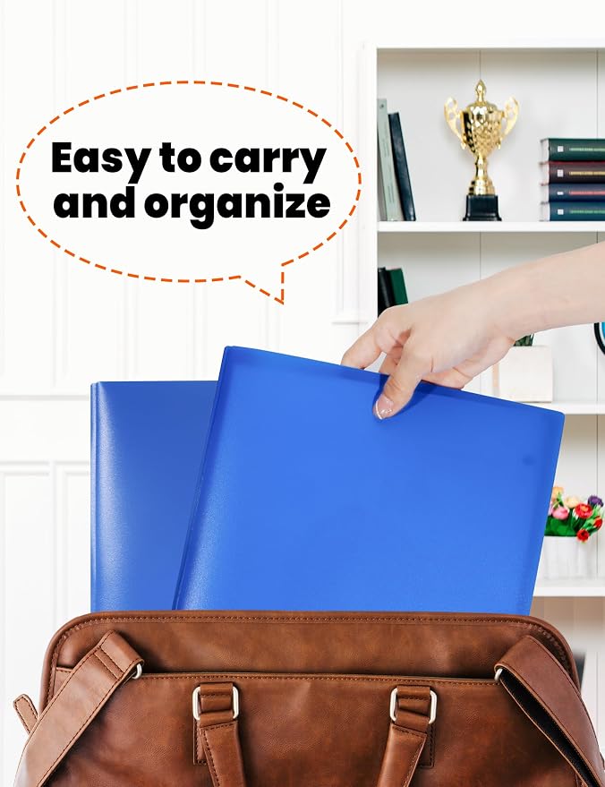 SUNEE 12-Pack Blue Plastic Folders - Image 7