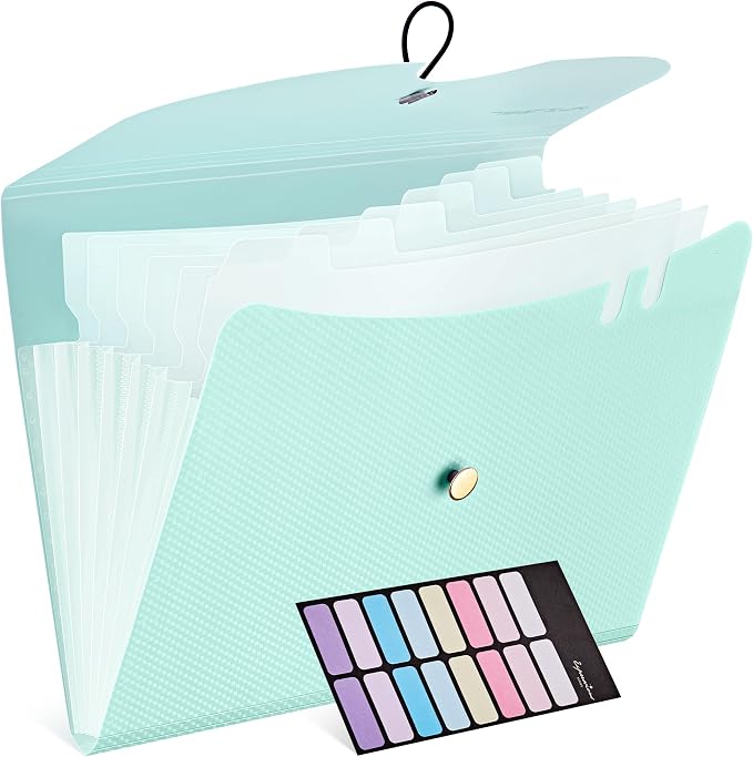 JARLINK 7 Pockets Expanding File Folder, A4 Size Accordion File Folders by JARLINK