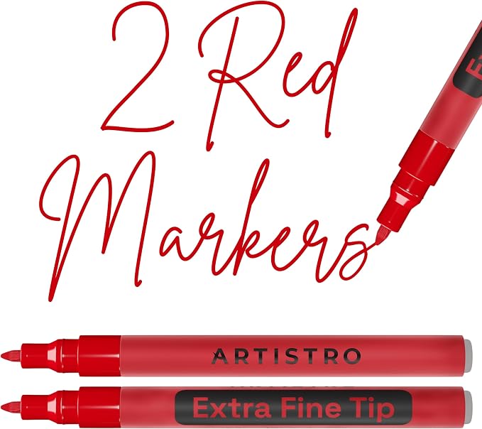 ARTISTRO 2 Red Acrylic Paint Markers by ARTISTRO