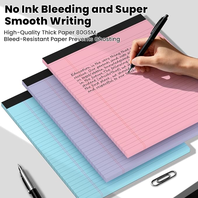 3pcs Legal Pads 8.5 x 11, Notepads 8.5 x 11 Inch, 30 Sheets/Pack, Colored Note - Image 5