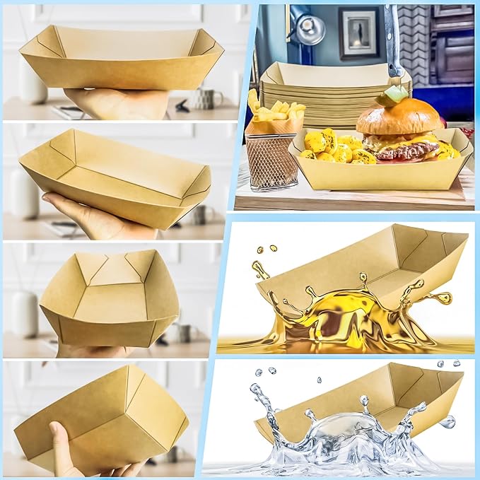 30 Pack 5LB Extra Large Paper Food Trays, Disposable Grease Resistant Paper - Image 5