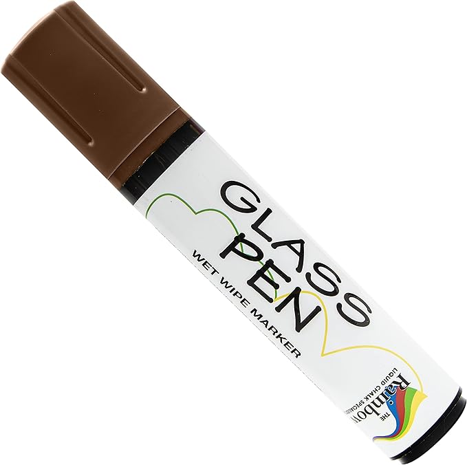 Glass Pen Window Marker: Liquid Chalk Pens for Glass, Whiteboard Markers with Washable Paint - Graduation, Car Windows, Mirror Pen, Storefront, Wedding, Parade, Party & Holiday (Brown, Jumbo Tip)-DeskLoop Office