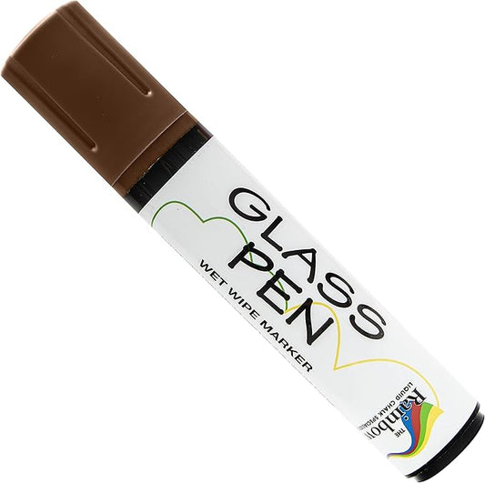 Glass Pen Window Marker: Liquid Chalk Pens for Glass, Whiteboard Markers with Washable Paint - Graduation, Car Windows, Mirror Pen, Storefront, Wedding, Parade, Party & Holiday (Brown, Jumbo Tip)-DeskLoop Office
