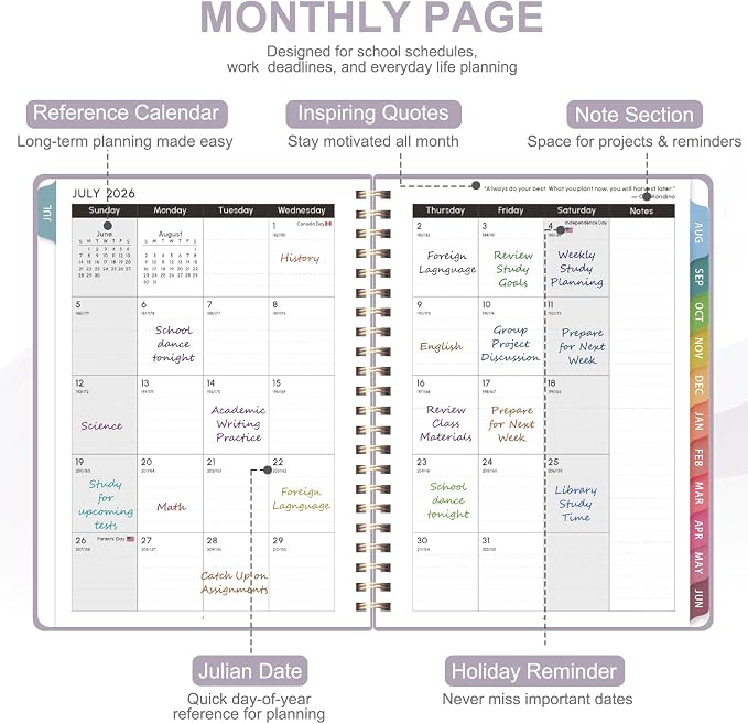 Planner 2026-2027, Weekly and Monthly Academic Planner, July 2026 - Image 3