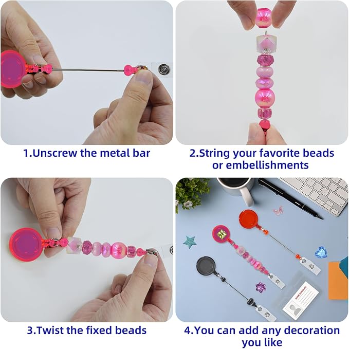 30pcs Multicolor Beadable Badge Reels Making Kits - Image 6