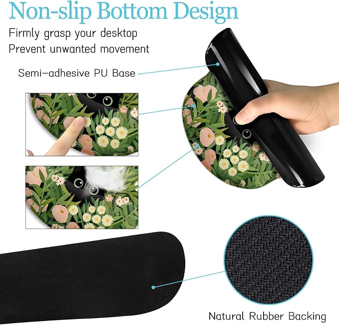 LIMKRIAN Cat Mouse Pad with Wrist Rest, Gaming Ergonomic Mouse Pad Wrist Support - Image 5