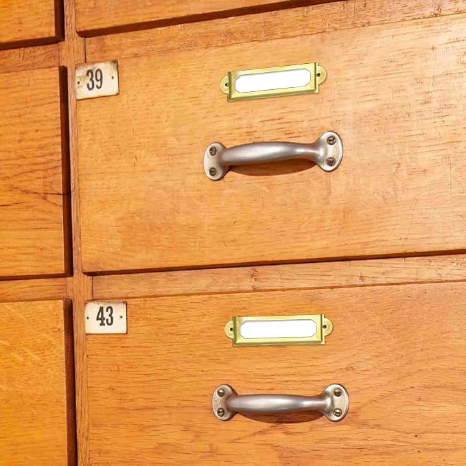 Antique Label Holder, 2.3 Inch, Office File Cabinet Shelves Drawer, Name Card - Image 7