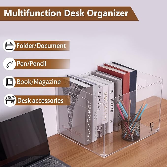Clear Acrylic File Organizer, - Image 6