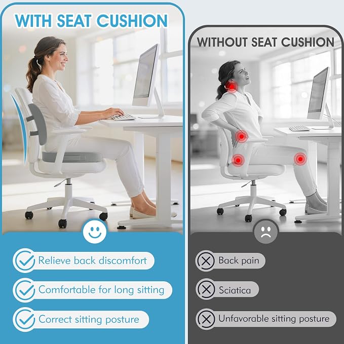 CushZone Ergonomic Seat Cushion & Lumbar Support Pillow - Image 3