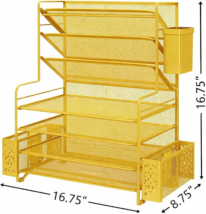 Simple Trending 7 Tier Desk File Organizer, Letter Tray Paper Organizer - Image 3
