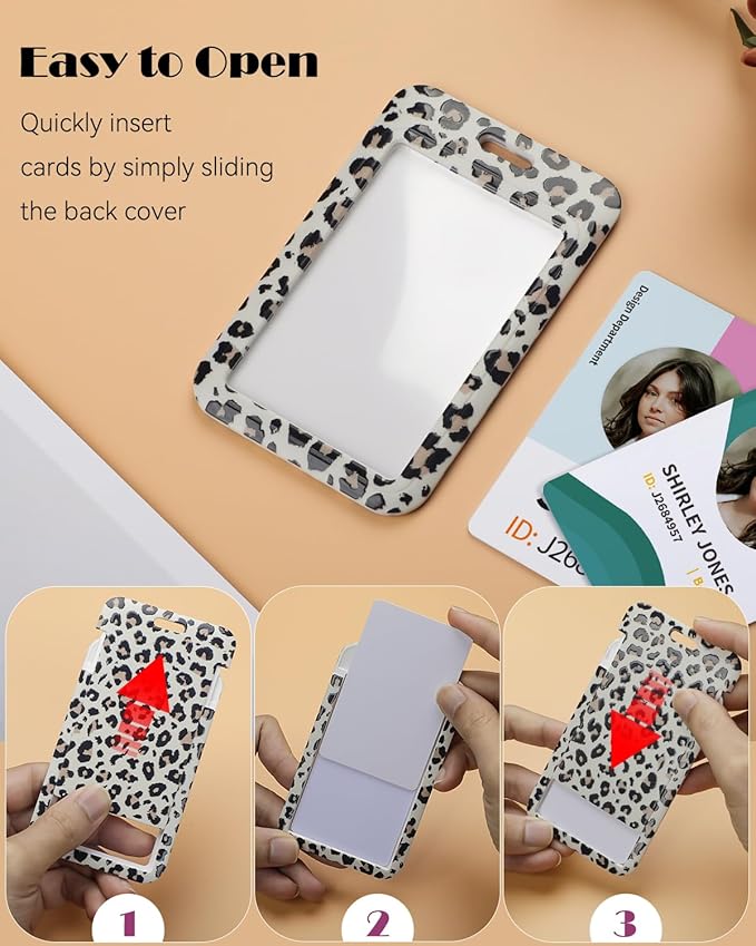 Uniclife Fashionable Sliding Badge Holder Leopard Print - Image 3