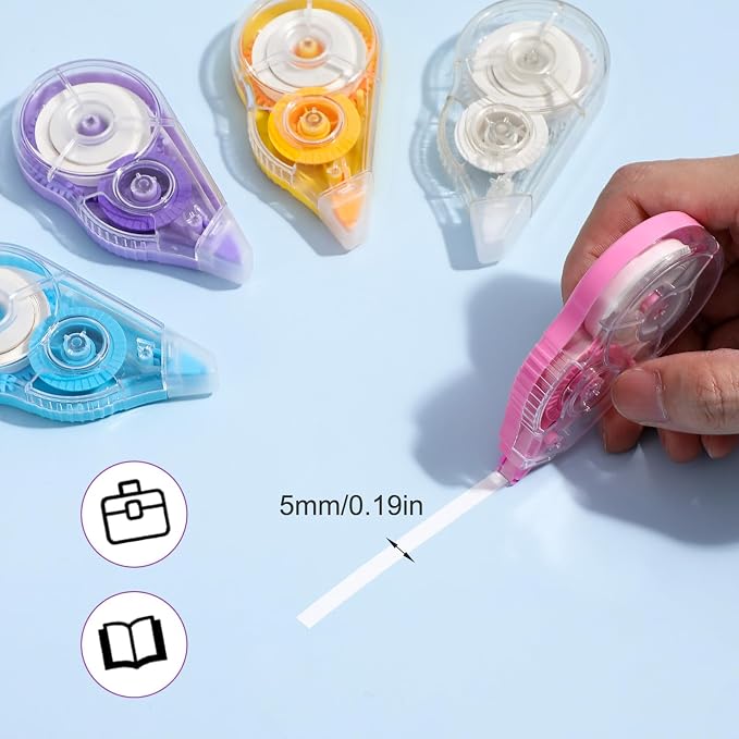 50 Pack White Correction Tape Bulk, 39 Feet Cream Correction Tapes Roller - Image 3