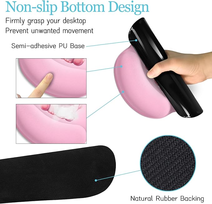 LIMKRIAN Elephant Mouse Pad Desk Mat Set, Kawaii Gaming Ergonomic Mouse Pad - Image 6