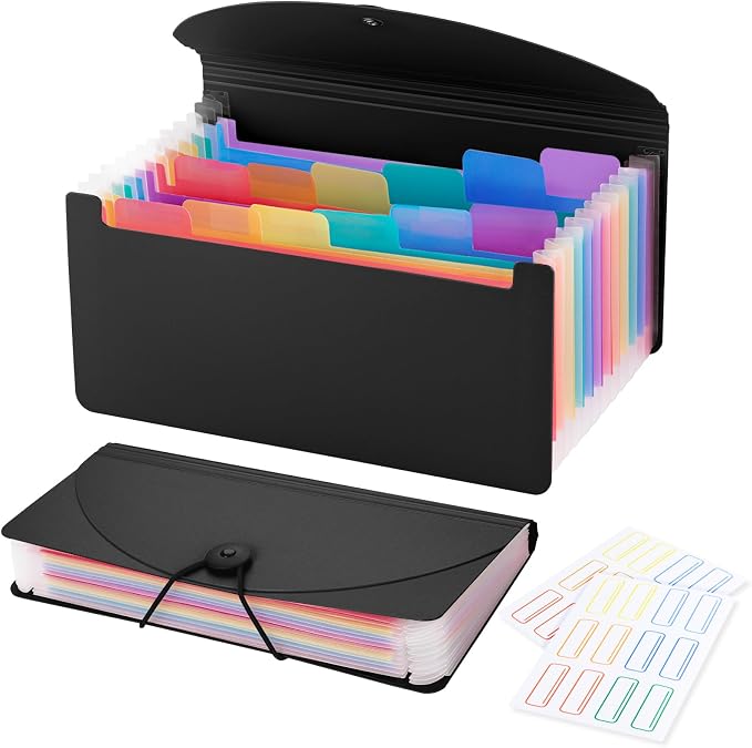 13 Pocket A6 Receipt Organizer, 2 Pack Small Accordion File Organizer, Coupon by RIEJIN
