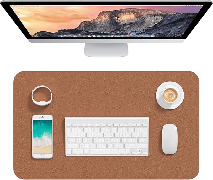 Hsurbtra Desk Pad, 23.6" x 13.8" PU Leather Desk Mat, M Extended Mouse Pad by Hsurbtra