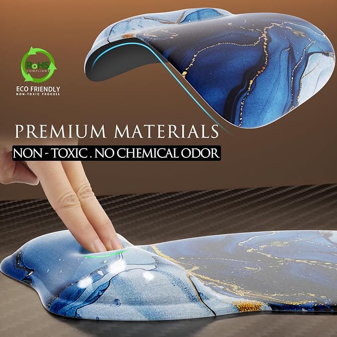 MROCO Ergonomic Mouse Pad with Gel Wrist Rest, 9.4 x 8.1 in, Gel Wrist Comfort - Image 3