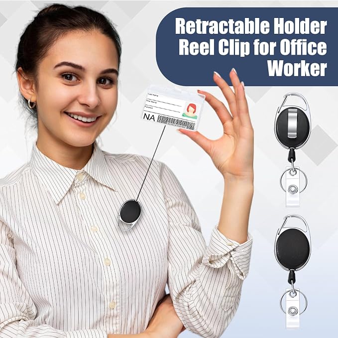 Honoson 40 Pcs Heavy Duty Retractable Badge Reels Batch ID Badge Holder - Image 4