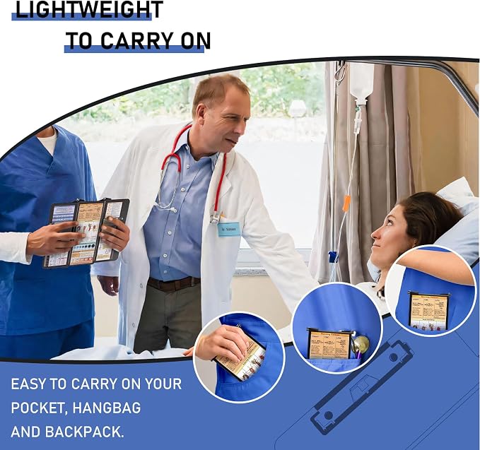 Nursing Clipboard Foldable, Foldable Clip Board w/Nursing Edition Cheat Charts - Image 6