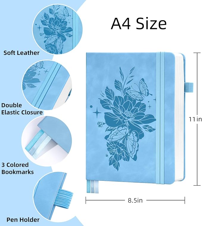 Lined Journal Notebook 365 Pages, A4 Leather Journals - Image 2