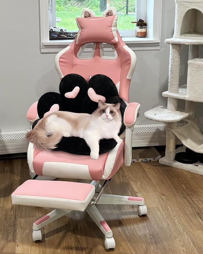 MOONBEEKI Cat Paw Cushion Chair Comfy Kawaii Plush Seat Cushions Shape Lazy - Image 6