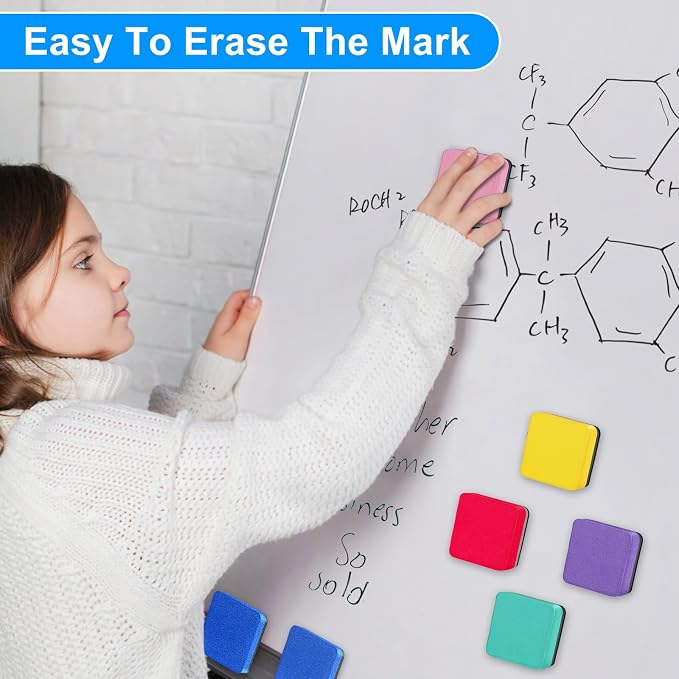 Cube Dry Erase Erasers, 200 Packs Mini Magnetic Whiteboard Dry Erasers in 6 - Image 6