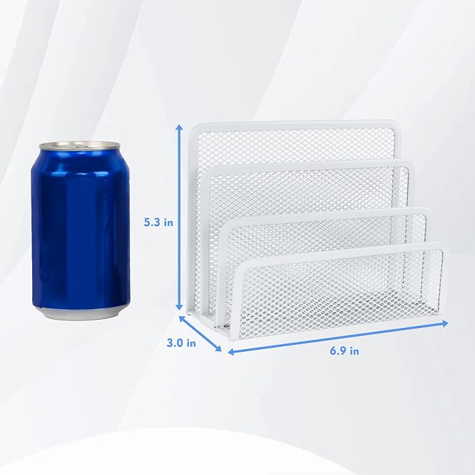 EASEPRES Desk Mail Organizer, Office Small Desktop Metal Mesh Envelope Letter - Image 2