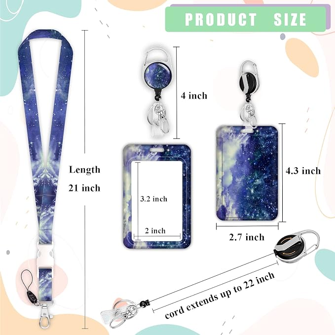 ID Badge Holder with Lanyard, Retractable ID Badge Card Holders Detachable Neck - Image 5